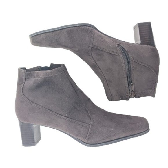 Franco Sarto Millie Brown Suede Ankle Heeled Boots Size 6 - Picture 3 of 12